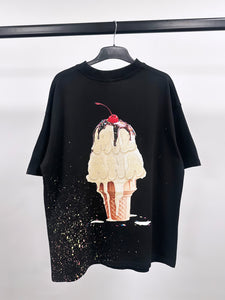 Black Ice Cream Heavyweight Splatter T-shirt.