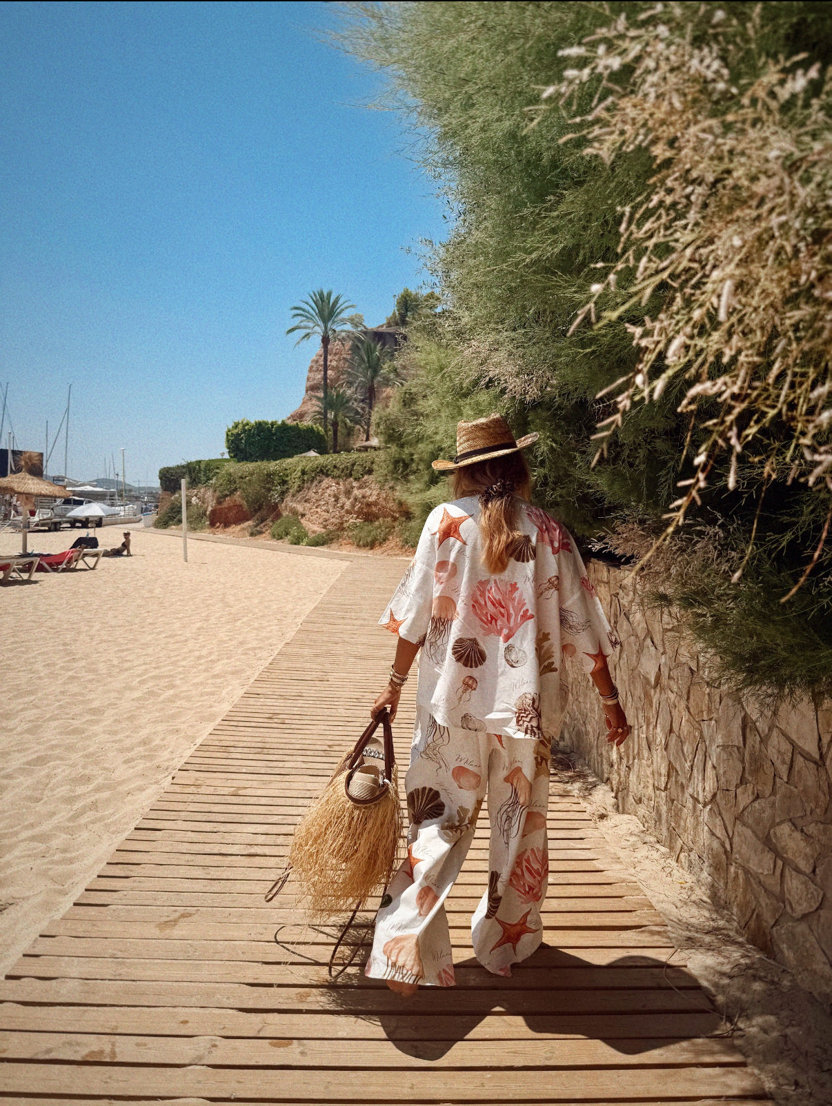 Ocean Linen Wide Leg Trousers.