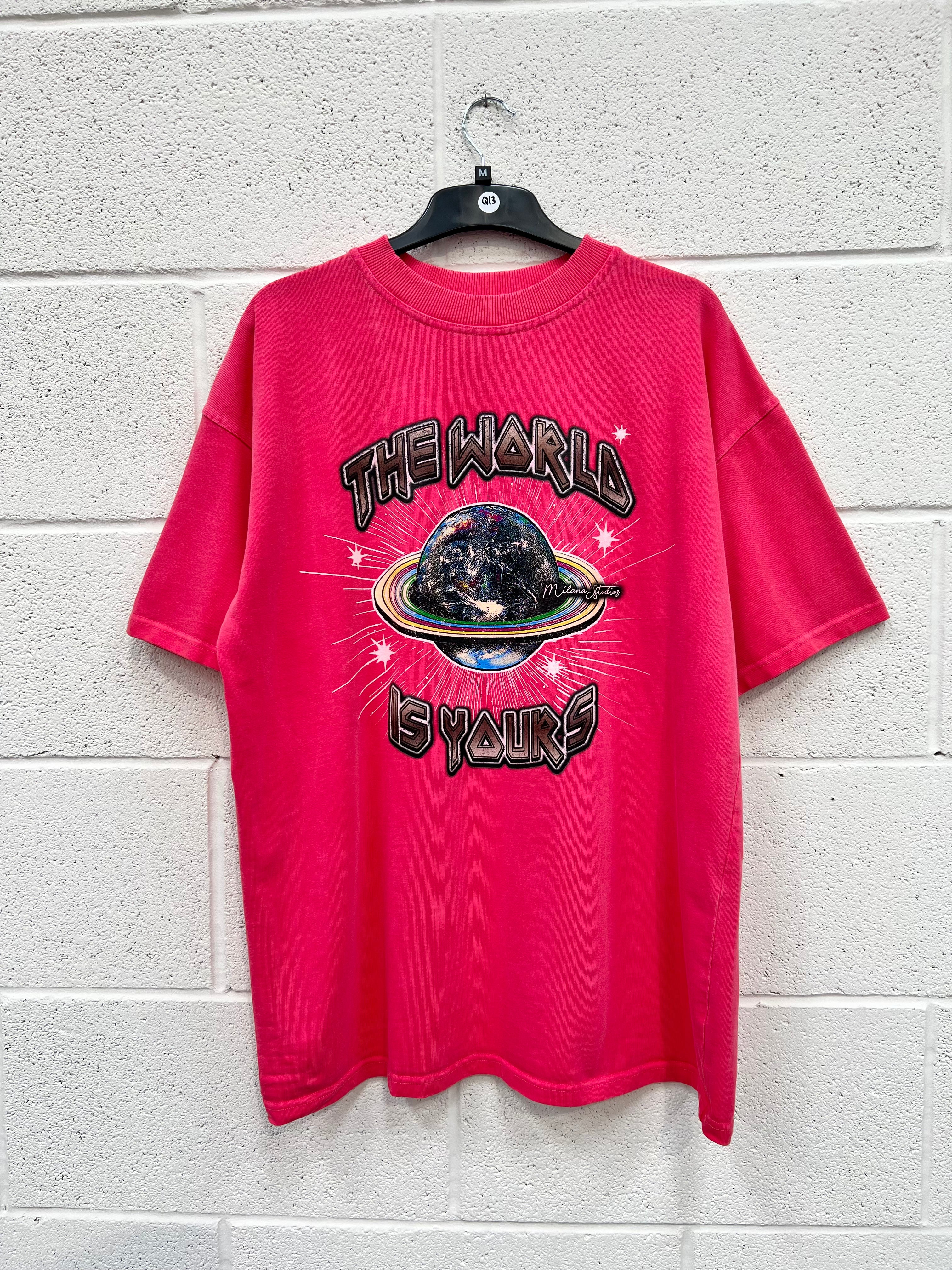 #Q13 Washed Red Planet Heavyweight T-shirt.