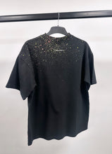 Load image into Gallery viewer, Black Heart Heavyweight Splatter T-shirt.