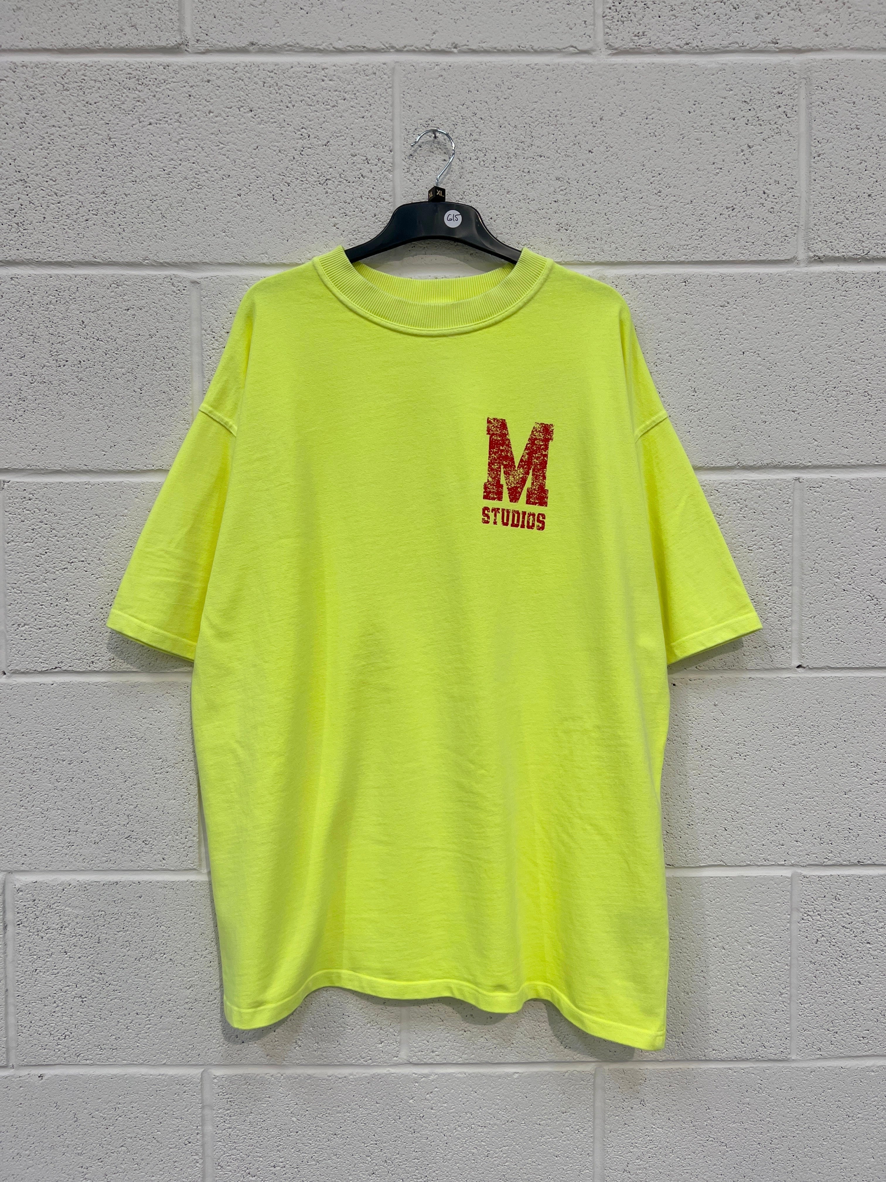 #G15 Washed Neon Yellow Red M Heavyweight T-shirt.