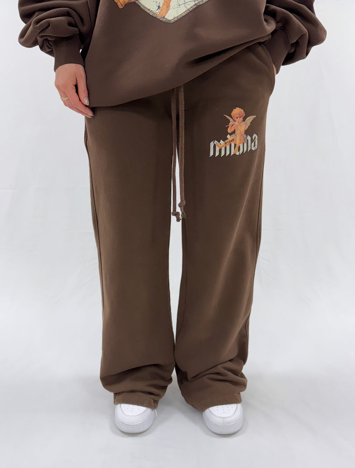 Washed Brown Cherub Wide Sweatpants.