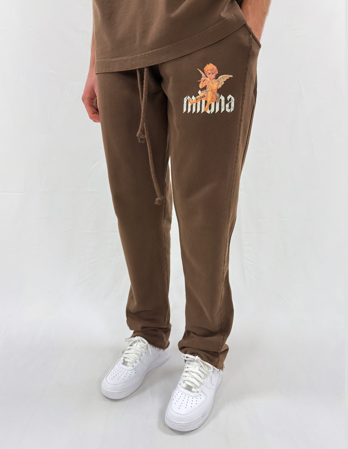 Washed Brown Cherub Relaxed Sweatpants.