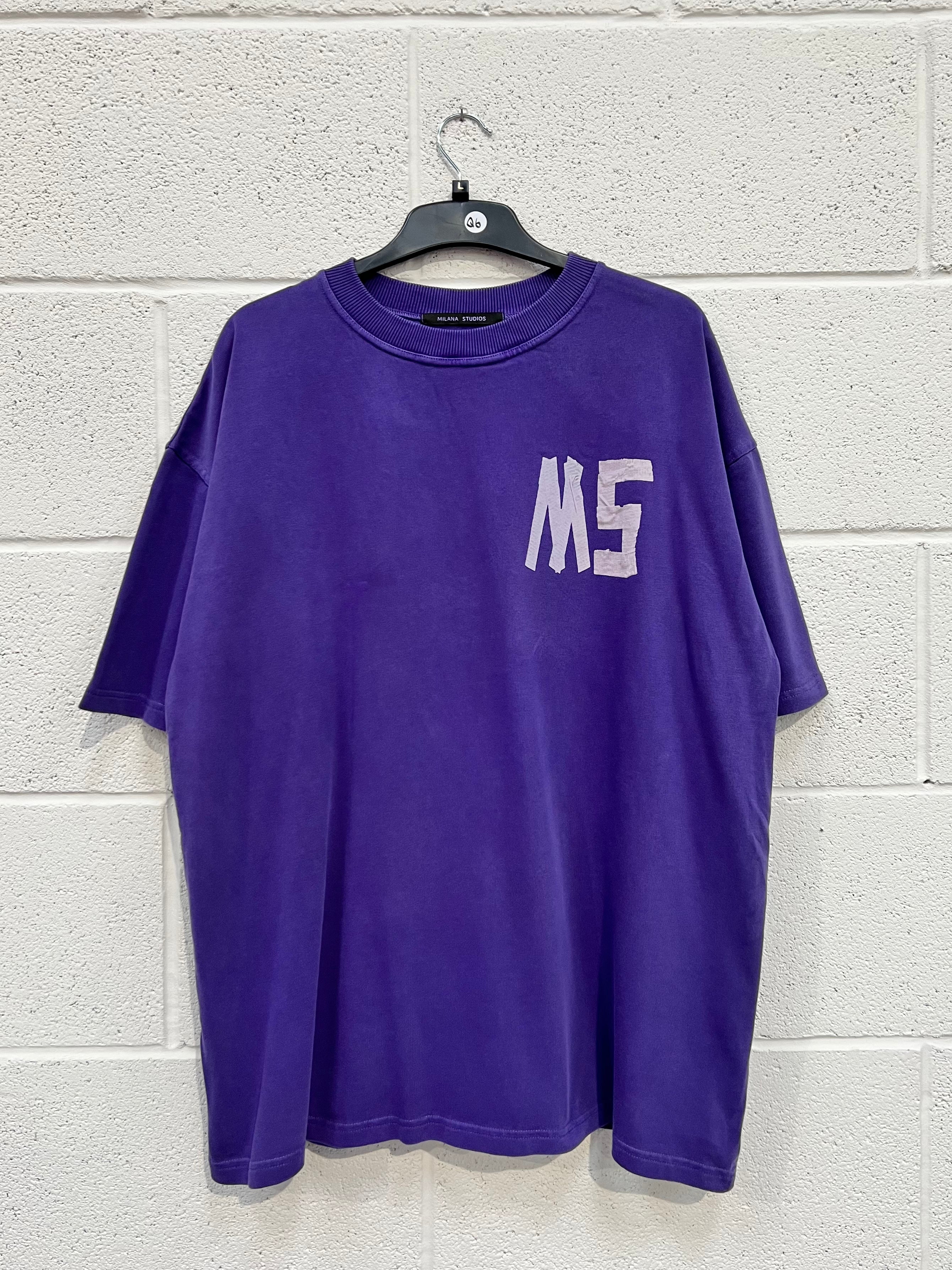 #Q6 Washed Purple Tape Heavyweight T-shirt.