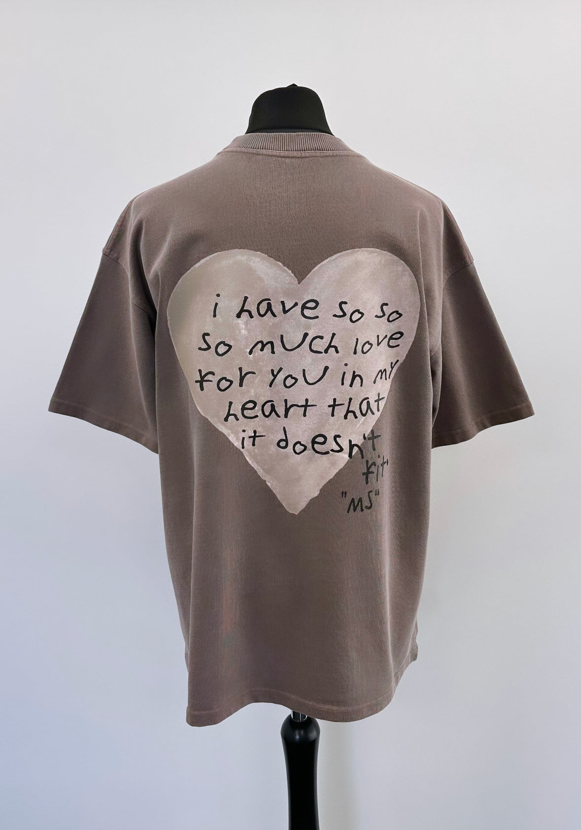 Washed Brown Love Note Heavyweight T-shirt.