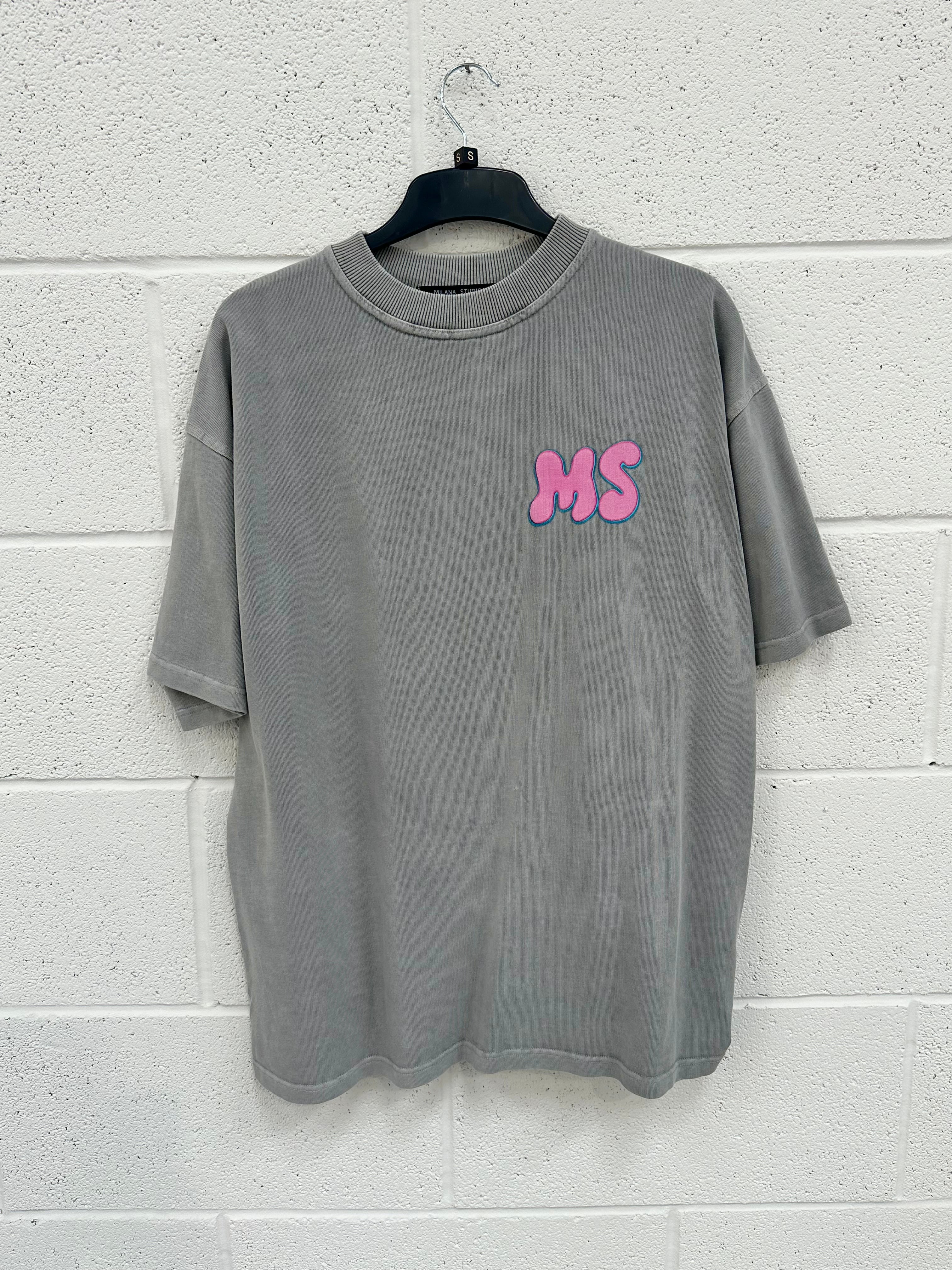 #H5 Washed Grey Balloon Heavyweight T-shirt.