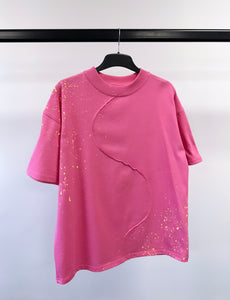 Pink Swirl Heavyweight Splatter T-shirt.