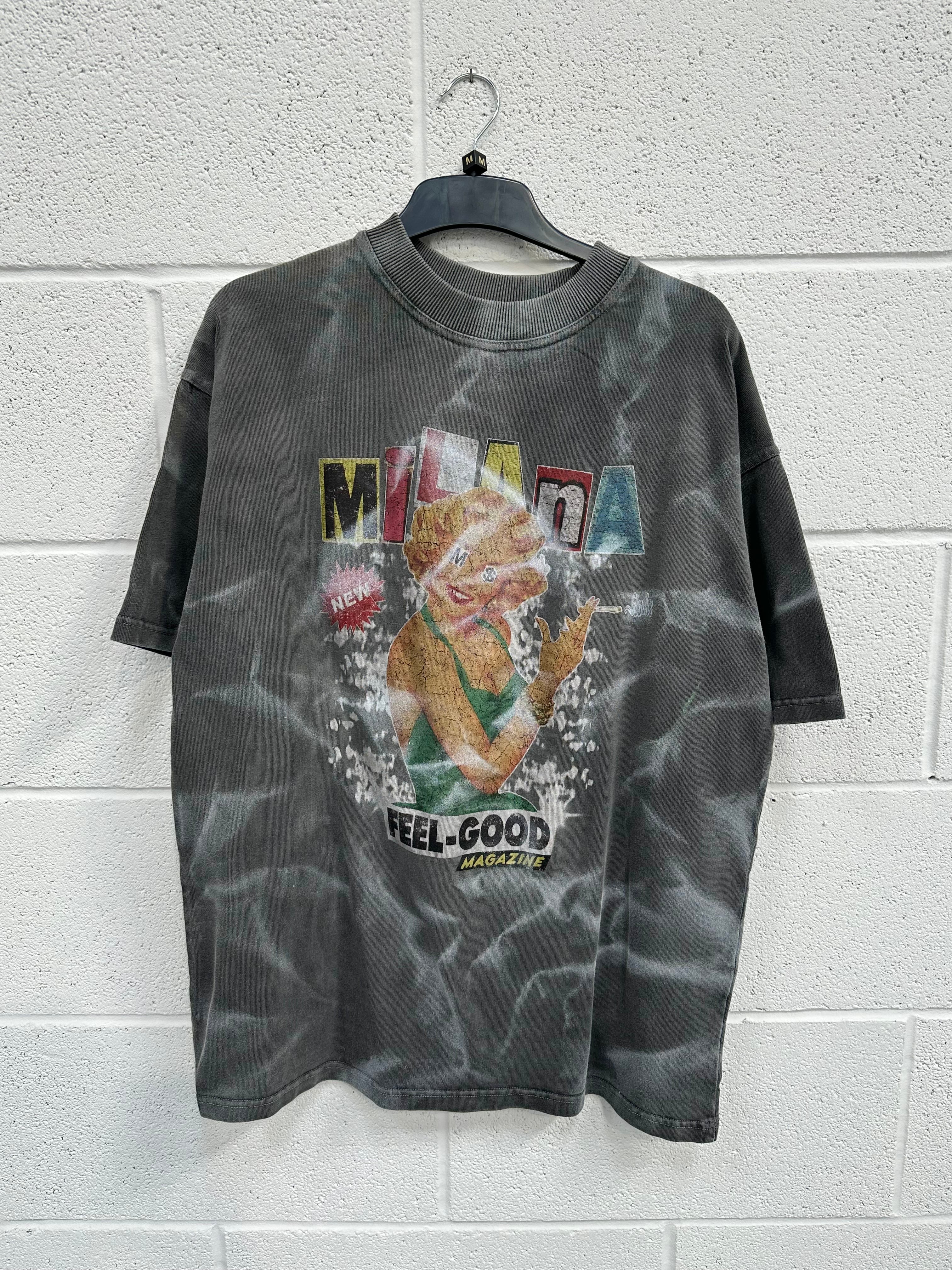 #M16 Washed Charcoal Spray Out Marilyn Heavyweight T-shirt.