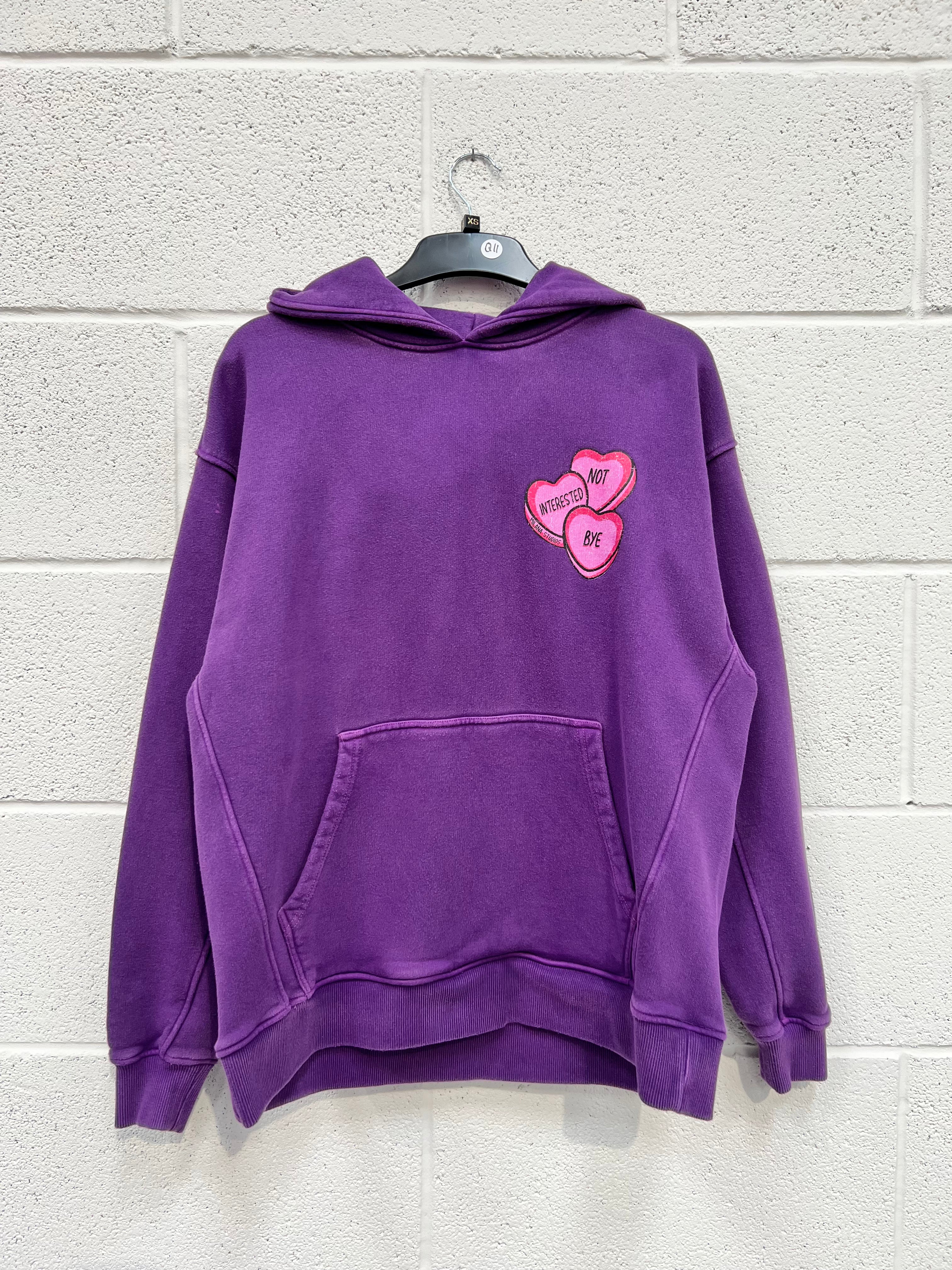 #Q11 Washed Purple Hearts Heavyweight Hoodie.