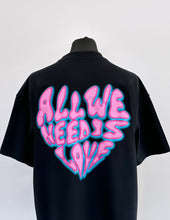 Load image into Gallery viewer, Black Balloon Heart Heavyweight T-shirt.