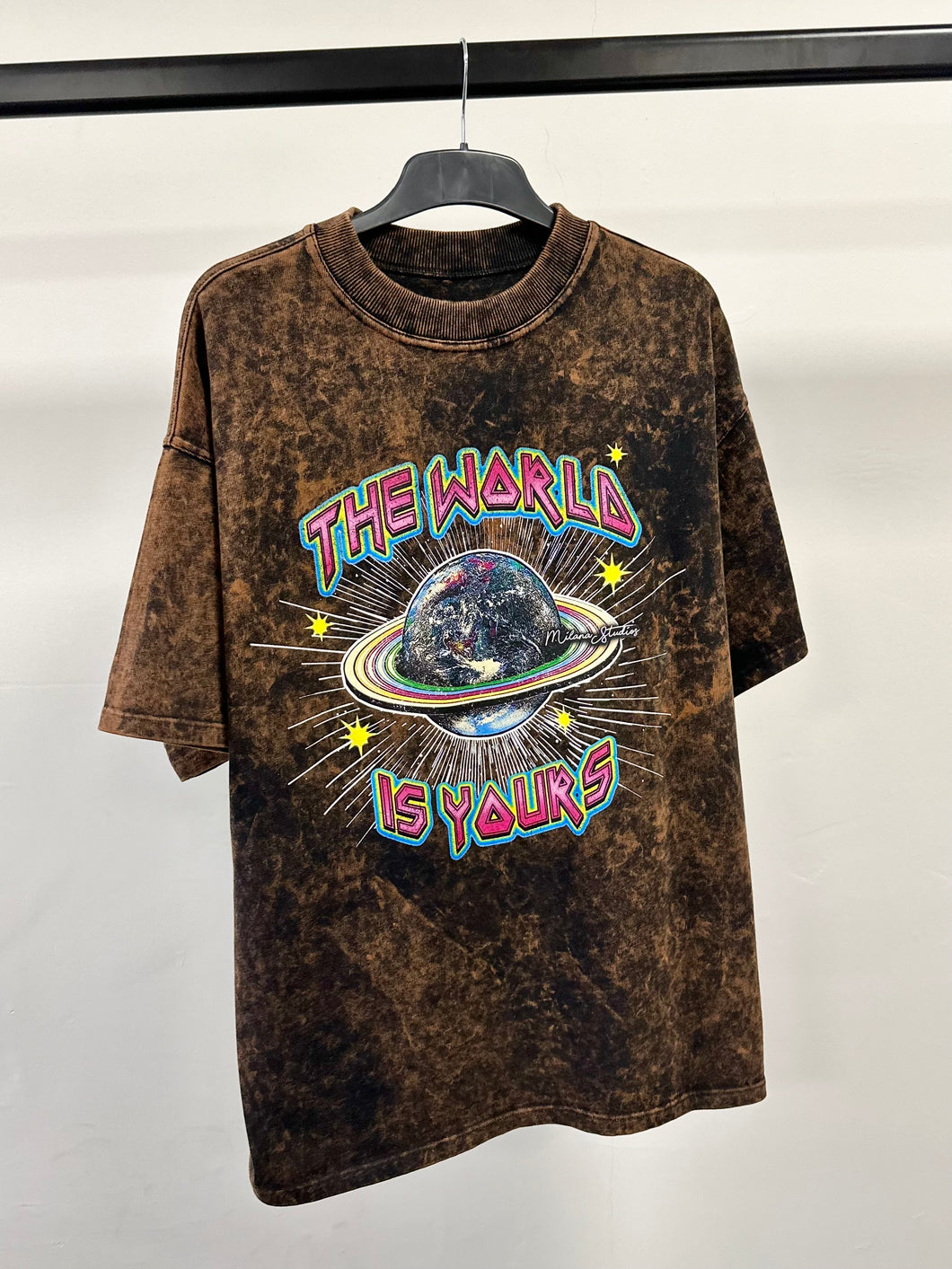 Washed Effect Planet Heavyweight T-shirt.