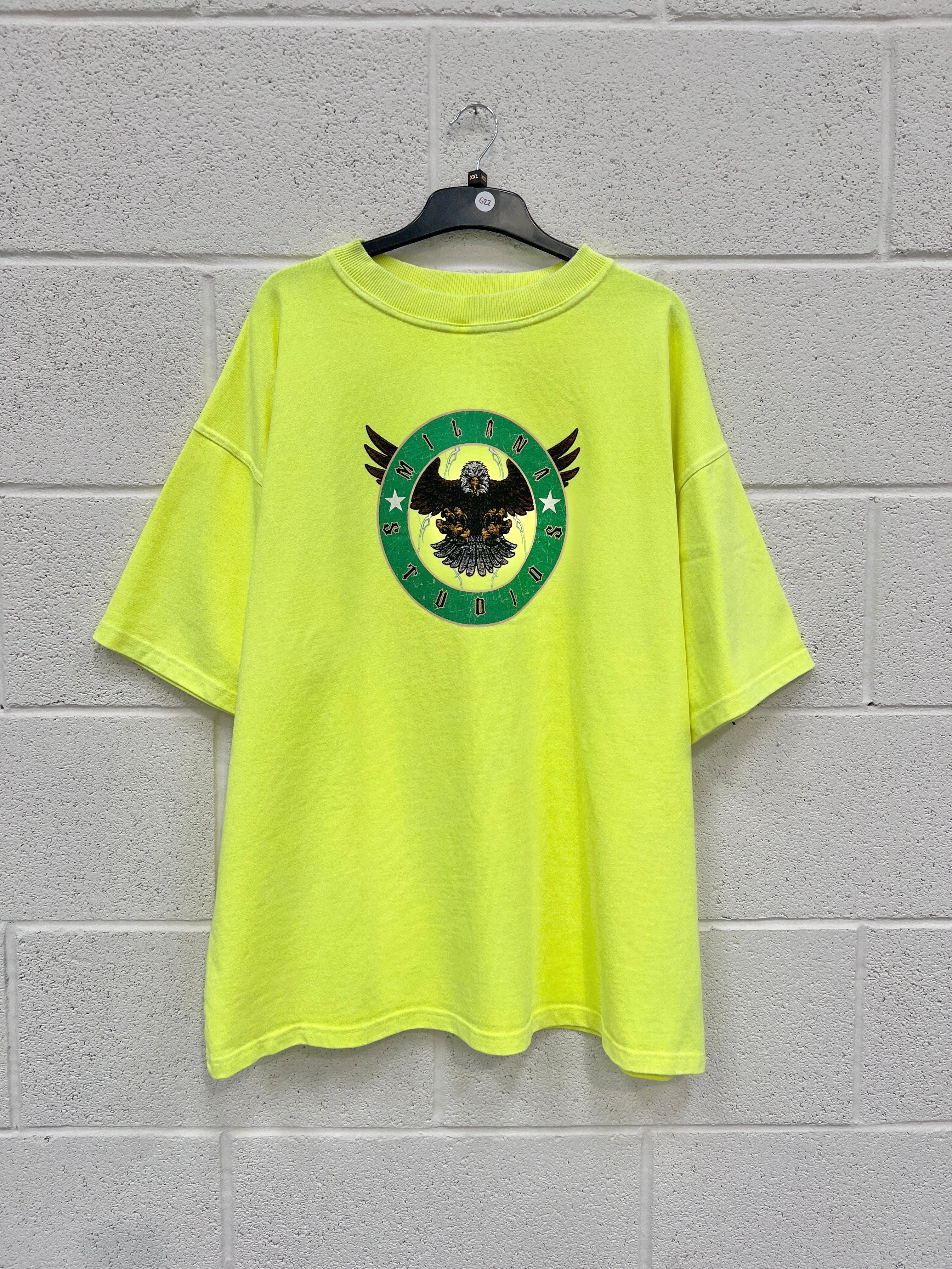 #G22 Washed Neon Yellow Eagle Heavyweight T-shirt.