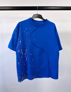 Cobalt Swirl Heavyweight Splatter T-shirt.