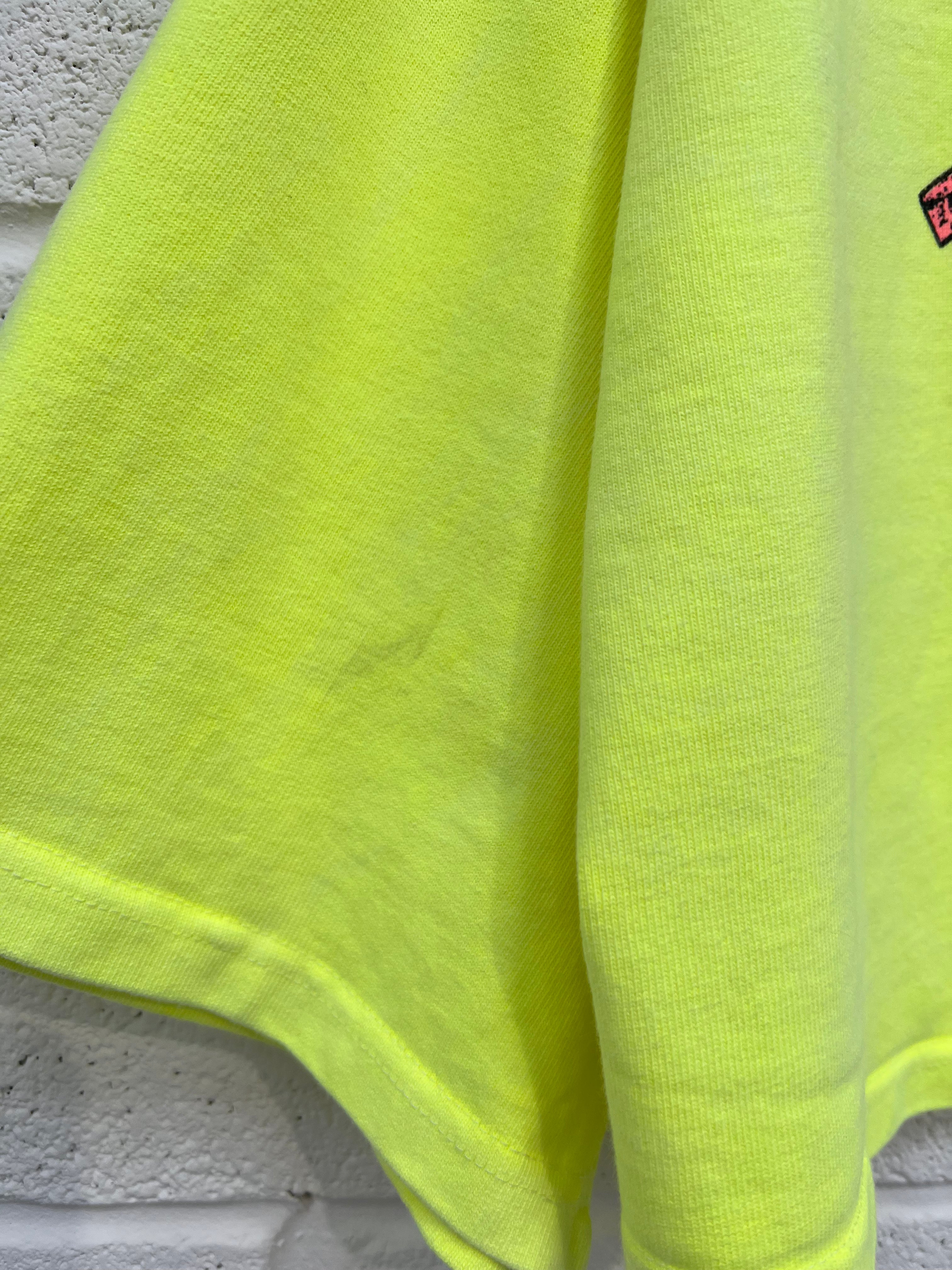 #G6 Washed Neon Yellow Heavyweight Cropped T-shirt.