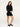 Black Soft Rib Long Sleeve Unitard.