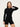 Black Soft Rib Long Sleeve Unitard.