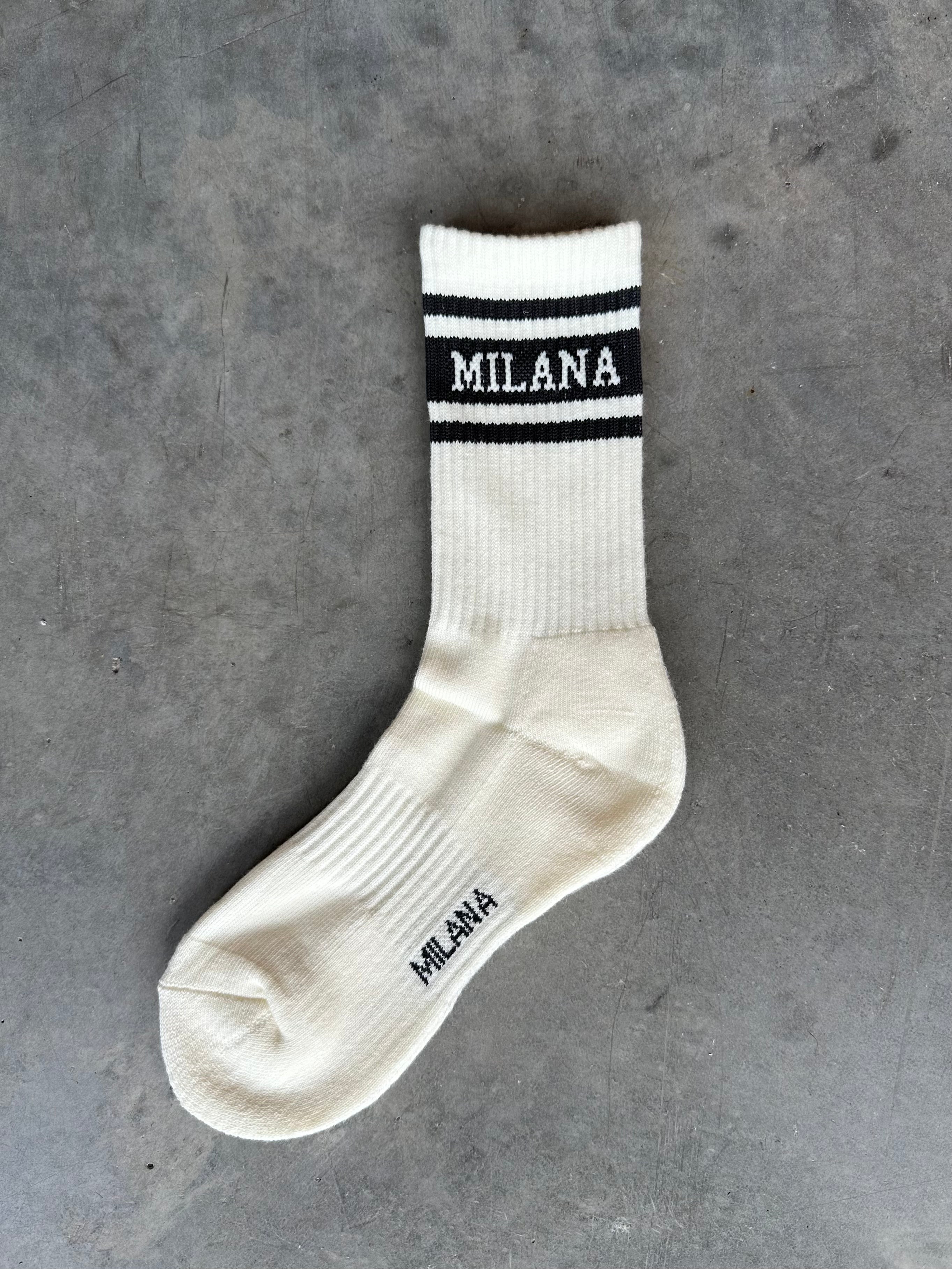 Cream Milana Crew Socks.