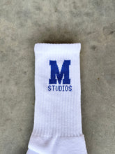 Load image into Gallery viewer, White M Studios Socks.