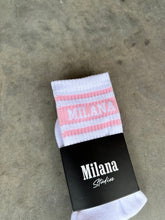 Load image into Gallery viewer, White Milana Crew Socks.