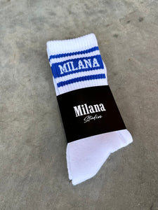 White Milana Crew Socks.