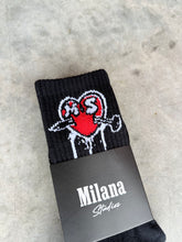 Load image into Gallery viewer, Black Milana MS Heart Socks.