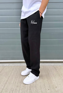 Black Relaxed Waffle Pants.
