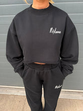 Load image into Gallery viewer, Black Essential Cropped Sweatshirt.