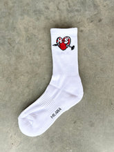 Load image into Gallery viewer, White Milana MS Heart Socks.