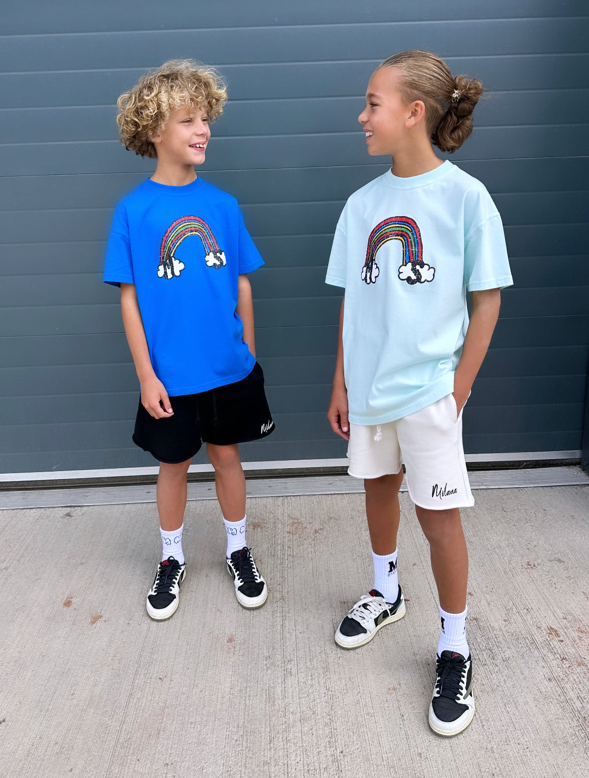 Baby Blue Rainbow Kids T-shirt.