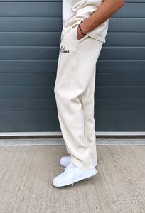 Cream Relaxed Waffle Pants.