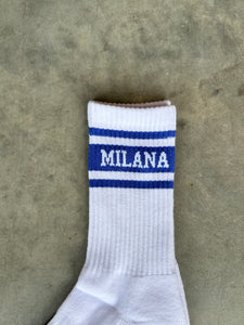 White Milana Crew Socks.