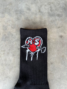 Black Milana MS Heart Socks.