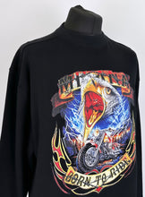 Load image into Gallery viewer, Black Heavyweight Eagle Long Sleeve T-shirt.