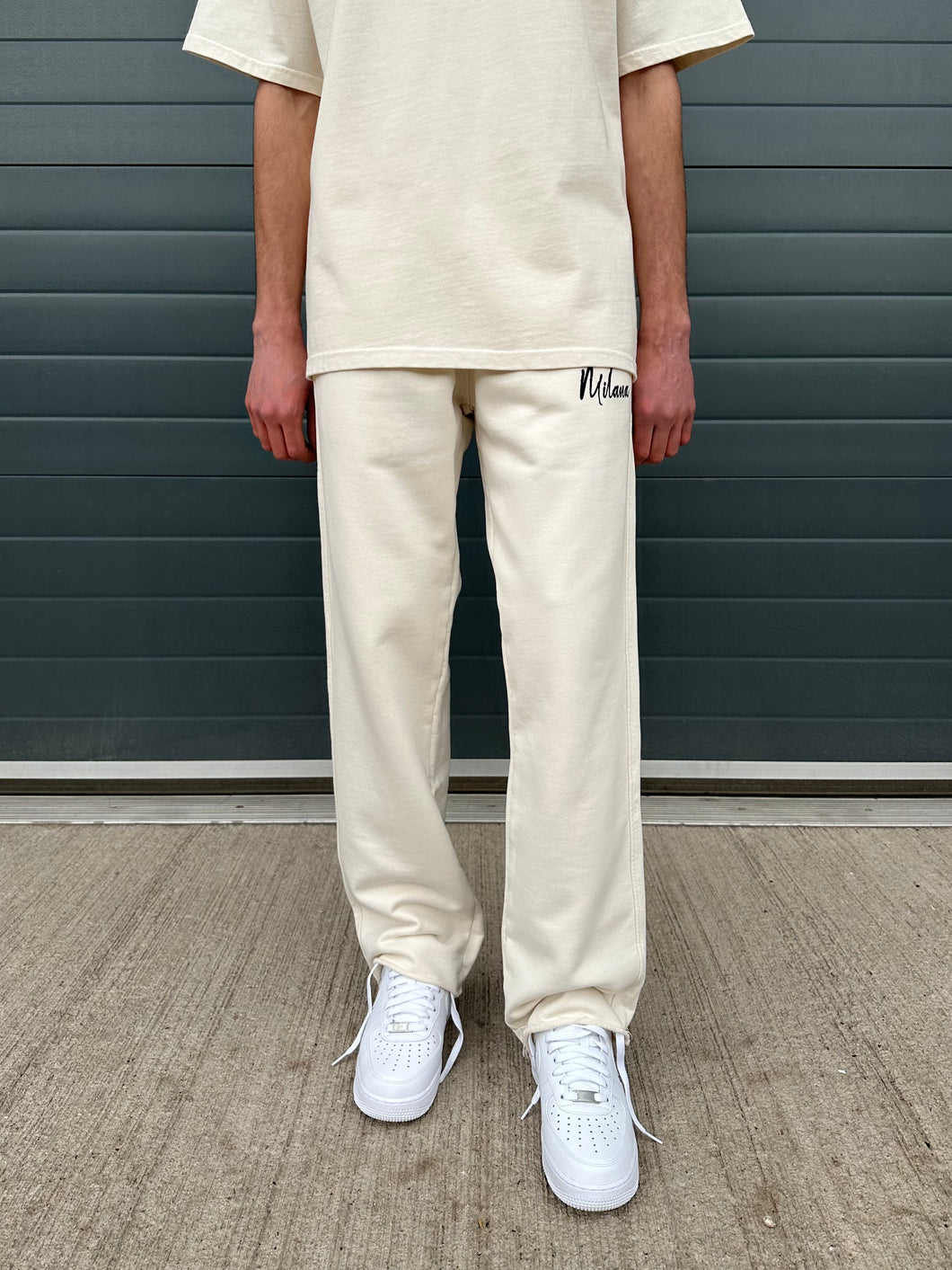Cream Essential Relaxed Sweatpants.