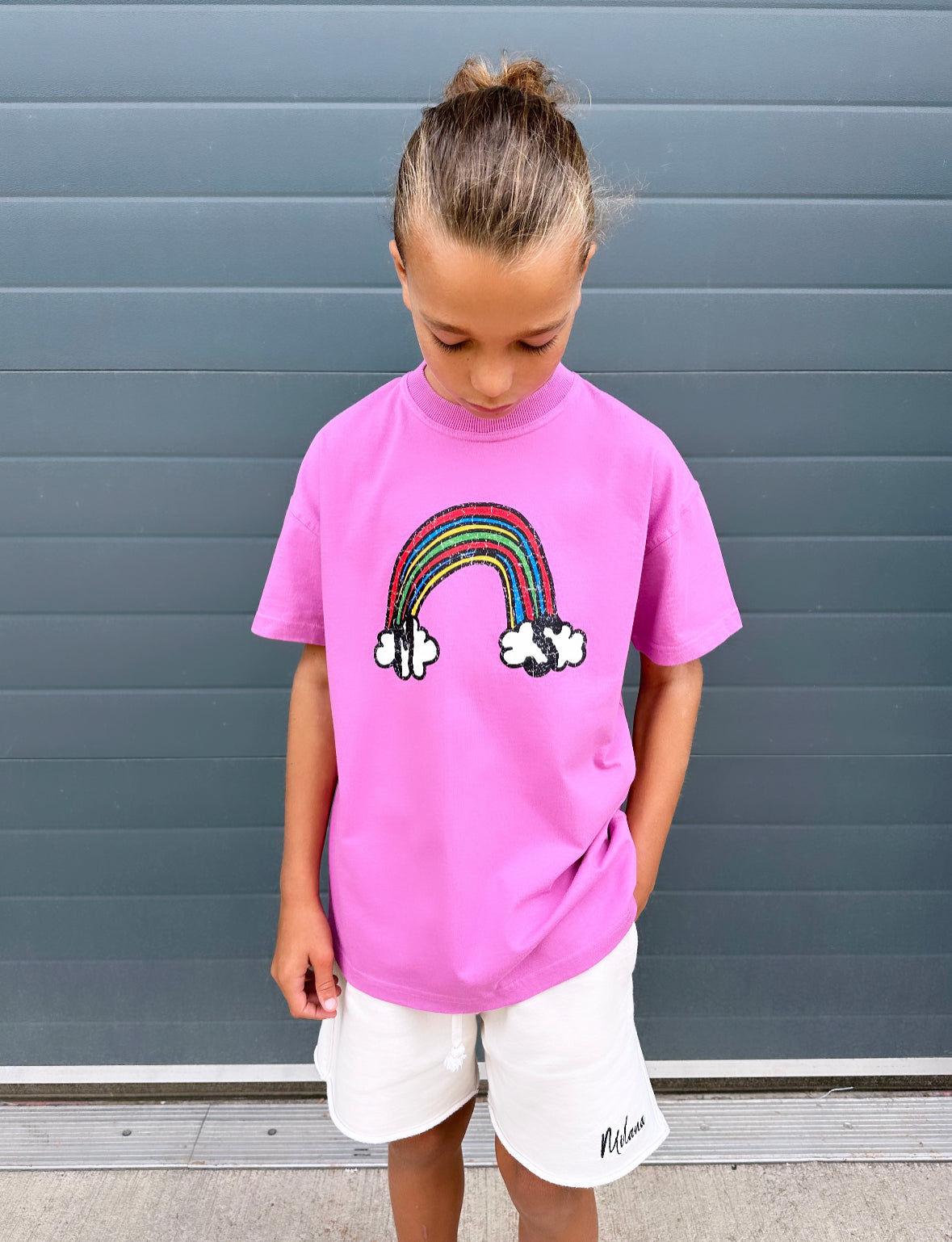 Raspberry Rainbow Kids T-shirt.