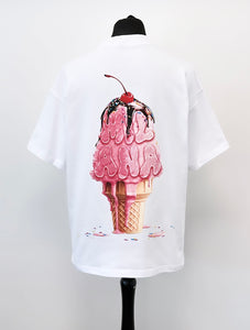 White Heavyweight Ice Cream T-shirt.