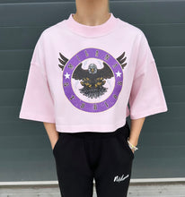 Load image into Gallery viewer, Pink Eagle Cropped Heavyweight T-shirt.