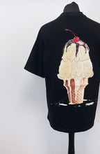 Load image into Gallery viewer, Black Heavyweight Ice Cream T-shirt.