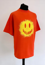 Load image into Gallery viewer, Red Heavyweight Splatter Smiley T-shirt.