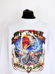 White Heavyweight Eagle Long Sleeve T-shirt.