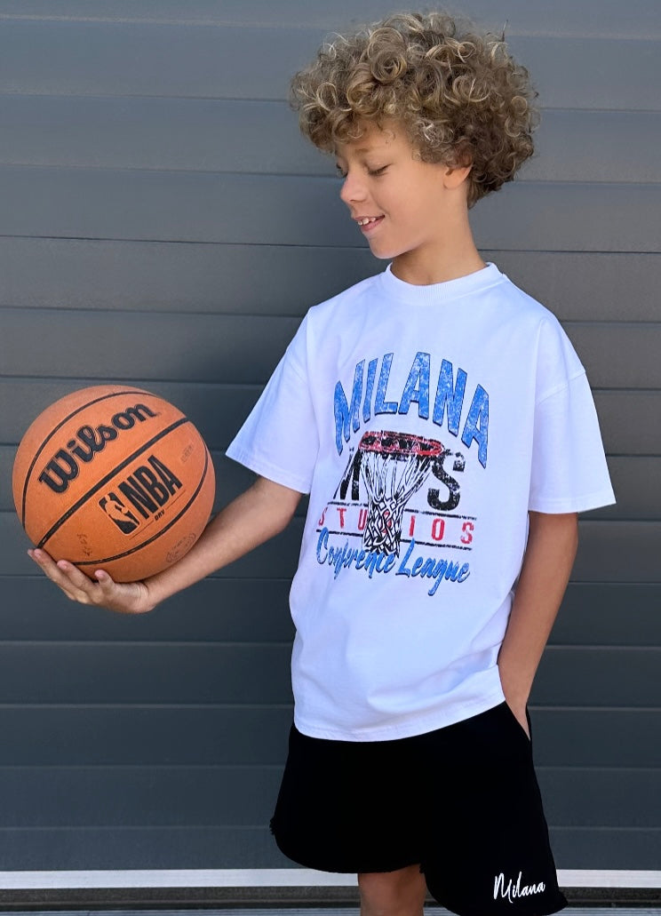 White Basketball Kids T-shirt.