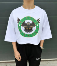 Load image into Gallery viewer, White Eagle Cropped Heavyweight T-shirt.