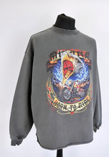 Load image into Gallery viewer, Washed Charcoal Eagle Open Hem Sweatshirt.