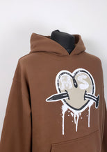 Load image into Gallery viewer, Choc Brown Heart Heavyweight Hoodie.