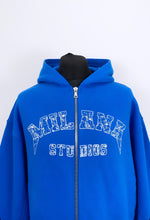 Load image into Gallery viewer, Cobalt Blue Arched Heavyweight Zip up.