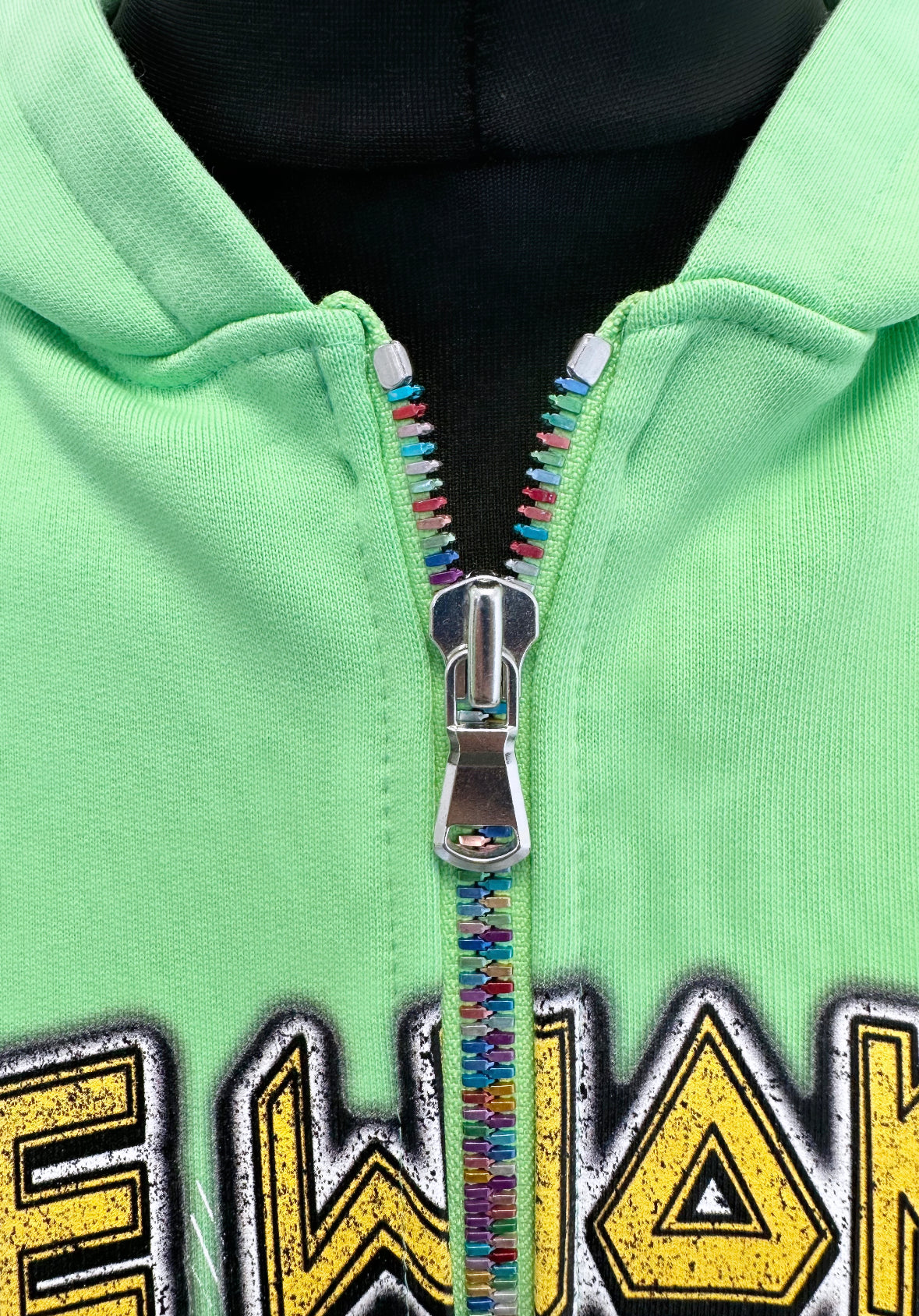 Lime green zip outlet hoodie