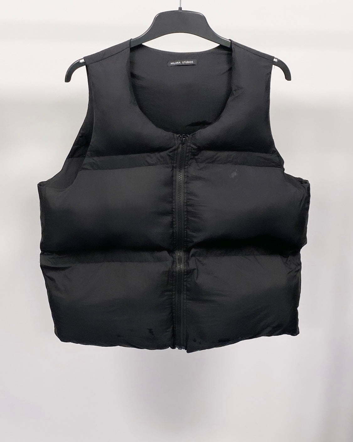 Black Insulated Puffer Gilet.