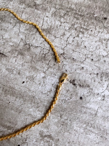 Gold Twisted Rope Necklace.