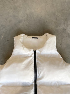 White Insulated Puffer Gilet.