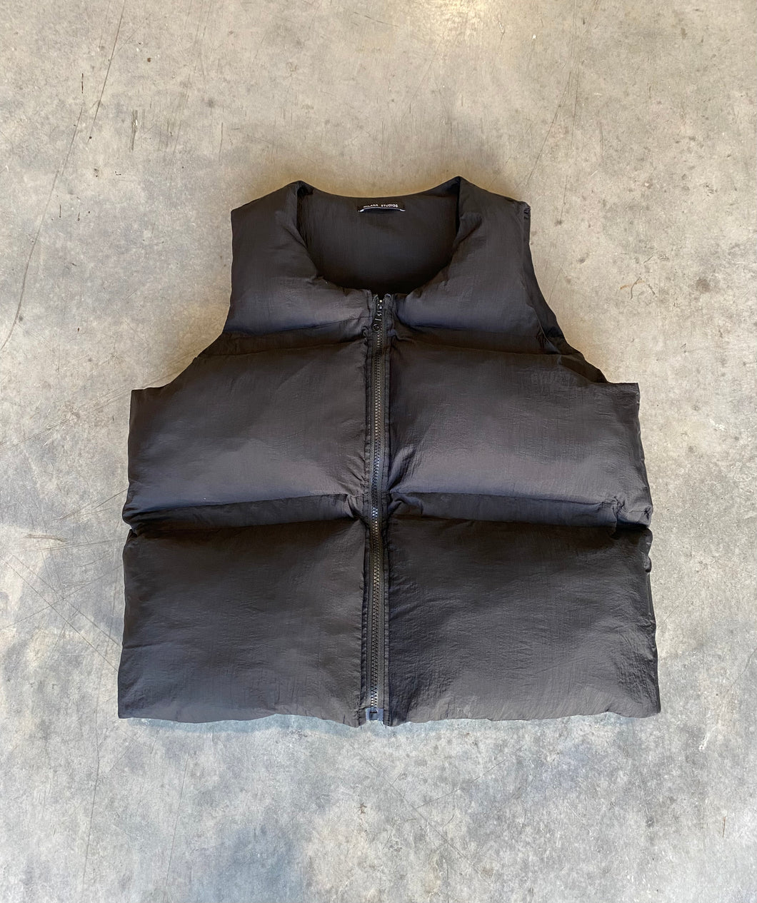 Black Insulated Puffer Gilet.